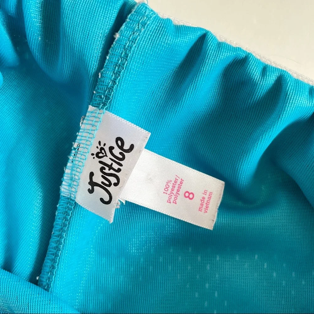 Justice Girls Logo Waist Dolphin Mesh Shorts